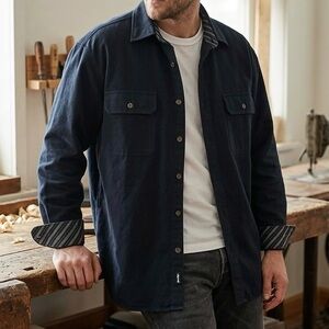 Levi’s Lined Worker Overshirt XL Black Brushed Cotton Chore Jacket